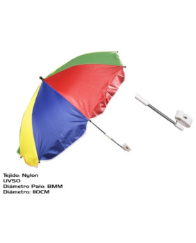 Sombrilla Multicolor Para Silla de Playa 10CM Multicolor. UPF50 8mm