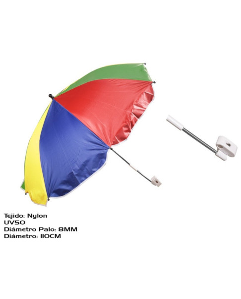 Sombrilla Multicolor Para Silla de Playa 10CM Multicolor. UPF50 8mm