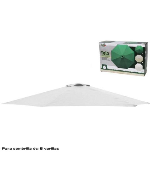 RECAMBIO DE TELA PARA PARASOL 3 METROS 8 VARILLAS (BLANCO)