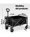 Carrito de playa Negro Pequeño