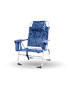 NAUTILUS 2108 - Silla de playa plegable con NUEVO cojín ergonómico y NUEVA nevera incorporada. 8 Posiciones (Flowers)