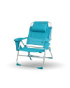 NAUTILUS 2108 - Silla de playa plegable con NUEVO cojín ergonómico y NUEVA nevera incorporada. 8 Posiciones (Turquesa)