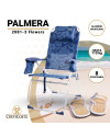 PALMERA 2081-3 NEW Flowers - Silla de playa plegable con NUEVO cojín ergonómico y NUEVA nevera incorporada.