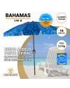 Sombrilla BAHAMAS 240 cm - Sombrilla con Espiral y NUEVO poste especial enroscador y colgador. 16 Varillas.