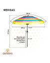 Sombrilla ARCOÍRIS 240 cm - Sombrilla con Espiral y NUEVO poste especial enroscador y colgador. 16 Varillas.