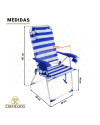 PALMERA 2081-3 NEW Marinera - Silla de playa plegable con NUEVO cojín ergonómico y NUEVA nevera incorporada.
