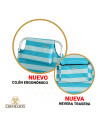 PALMERA 2081-3 NEW Aguamarina - Silla de playa plegable con NUEVO cojín ergonómico y NUEVA nevera incorporada.
