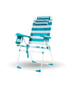 PALMERA 2081-3 NEW Aguamarina - Silla de playa plegable con NUEVO cojín ergonómico y NUEVA nevera incorporada.