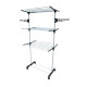 Tendedero Vertical Plegable de 3 Niveles con Ruedas, portátil y Grande para Interiores (Negro)