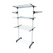 Tendedero Vertical Plegable de 3 Niveles con Ruedas, portátil y Grande para Interiores (Negro)