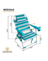 PACK Silla de Playa NAUTILUS 2108 (Aguamarina) + Sombrilla Nylon pequeña