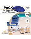 PACK Silla de Playa NAUTILUS 2108 (Flowers) + Sombrilla Nylon pequeña