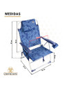 PACK Silla de Playa NAUTILUS 2108 (Flowers) + Sombrilla Nylon pequeña