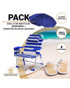 PACK Silla de Playa NAUTILUS 2108 (Marinera) + Sombrilla Nylon pequeña
