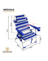 PACK Silla de Playa NAUTILUS 2108 (Marinera) + Sombrilla Nylon pequeña