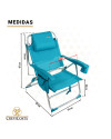 PACK Silla de Playa NAUTILUS 2108 (Turquesa) + Sombrilla Nylon pequeña