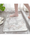 Alfombrilla de baño Antideslizante 60 x 39 cm (Mármol Gris)