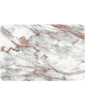 Alfombrilla de baño Antideslizante 60 x 39 cm (Mármol Blanco)