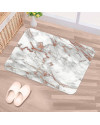 Alfombrilla de baño Antideslizante 60 x 39 cm (Mármol Blanco)