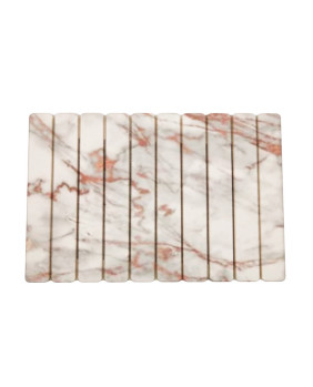 Alfombrilla diatomita de baño de secado rápido y antideslizante 60 x 39 cm (Mármol Blanco)
