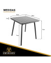 Mesa Luxe Porto Aluminio 80x80 cm