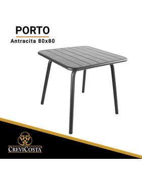 Mesa Luxe Porto Aluminio 80x80 cm
