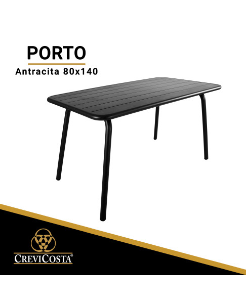 Mesa Luxe Porto Aluminio 80x140 cm