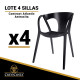 Lote de 4 Sillas de resina CONTRACT ATLANTIC (Antracita)