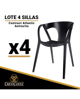 Lote de 4 Sillas de resina CONTRACT ATLANTIC (Antracita)