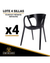Lote de 4 Sillas de resina CONTRACT ATLANTIC (Antracita)