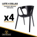 Lote de 4 Sillas de resina CONTRACT ATLANTIC (Antracita)