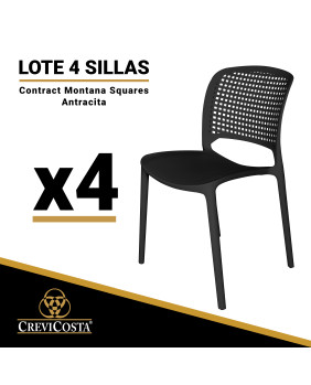 Lote de 4 Sillas de resina CONTRACT MONTANA SQUARE (Antracita)