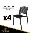 Lote de 4 Sillas de resina CONTRACT MONTANA SQUARE (Antracita)